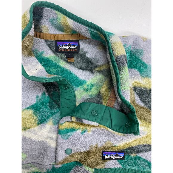 RARE Men Patagonia Synchilla Snap-T trout fish all-over graphic fleece pullover - Picture 4 of 6